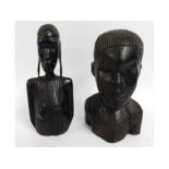 A pair of 20thC. African hardwood carved figures,