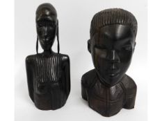 A pair of 20thC. African hardwood carved figures,