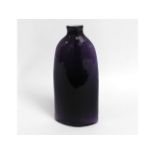 An art glass cased vase with polished out pontil,