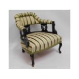 An Edwardian nursing chair, 25.5in high to back