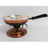 A Swiss made copper chafing pan & warmer, probably