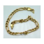 A 9ct gold bracelet, link a/f, 7in long, 2.4g