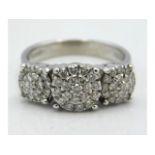 An 18ct white gold Chimento diamond cluster ring,