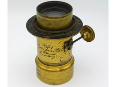 A brass Voigtländer & Sohn no.9947 brass lens, 5.1