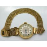 A ladies 9ct gold wristwatch, case 25mm diameter,