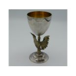 A limited edition, 72/600, 1975 London silver goblet with gilt lining by Jocelyn Burton, commemorati