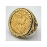 A 9ct gold mounted George VI 1912 full gold sovere
