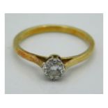 An 18ct gold diamond solitaire of approx. 0.33ct,