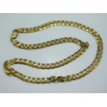 A 9ct gold curb link chain, 19.5in long, 28.6g