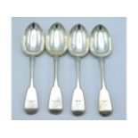 A set of four 1845 London silver dessert spoons by William Robert Smiley, 182.5g
