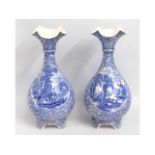 A pair of blue & white transfer ware J. Kent Fento
