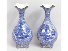 A pair of blue & white transfer ware J. Kent Fento