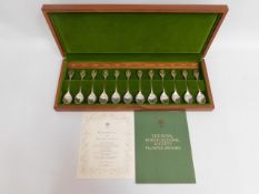 A cased set of 1974 Sheffield silver RHS Flower sp