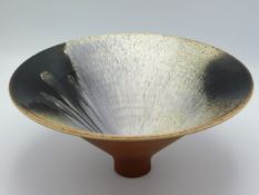 A conical shaped studio pottery bowl, Richard Godfrey, 11in diamete