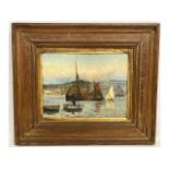 Bernard Finegan Gribble (1872-1962) framed oil on panel depicting boats on estuary, image size 15.75