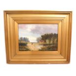 A 19thC. oil landscape painting, indistinctly sign