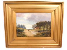 A 19thC. oil landscape painting, indistinctly sign