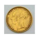 A Victorian 1880 young head full gold sovereign