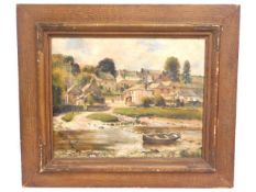 Charles James Fox (1860-1937), a framed estuary oil on canvas requiring restoration, titled 'Summert