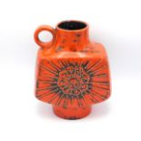 A mid 20thC. retro art pottery jug with moulded de