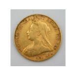 A Victorian, old head, 1899 full gold sovereign, 8