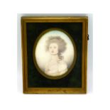 A c.1800 George III watercolour miniature of young