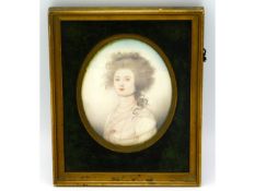 A c.1800 George III watercolour miniature of young