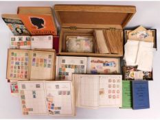 A quantity of child's stamp books, stamps on & off