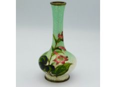 A small Japanese cloisonne enamel posy vase with f