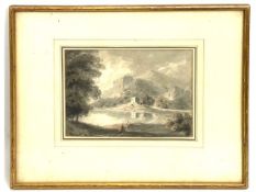 Attributed to Joseph Mallord William Turner (1775-1851), watercolour of landscape, originally from t