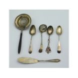 A selection of silver cutlery items including Geor