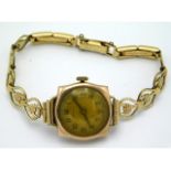 A ladies Genex wristwatch with 9ct gold Rolex Watch Company case, 13.8g