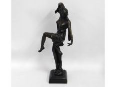 A detailed bronze on marble plinth, after Luis Noee, 17.5in tall