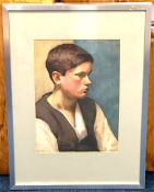 John Luke (1906-1975) Irish School, a framed pencil & watercolour study titled 'Young Man' & dated 1