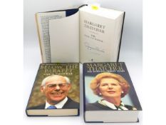 Two Margaret Thatcher books, hand signed by Thatch