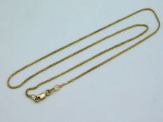 An 18ct gold chain, chain has two kink/faults, 21i