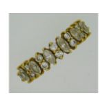 An 18ct gold half eternity ring set with approx. 0.84ct of diamond, size O, 3.8g
