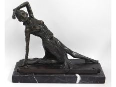 A detailed bronze on marble plinth after Agathon Leonard (French, 1841-1923), signed, 12.75in wide x