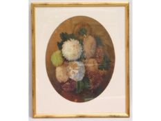 A Victorian still life of chrysanthemums by Agnes