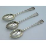 Three 1852 London silver dessert spoons by Chawner