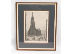 L. S. Lowry (1887-1976) framed hand signed in penc