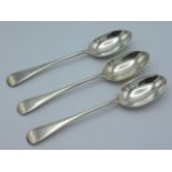 Three 1891 London silver dessert spoons by Josiah