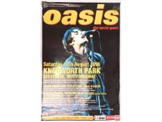 An original 1996 Knebworth park Oasis concert prom