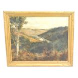 Charles James Fox (1860-1937), a framed landscape oil on canvas requiring restoration, titled 'Winte