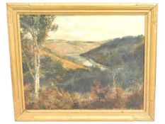 Charles James Fox (1860-1937), a framed landscape oil on canvas requiring restoration, titled 'Winte