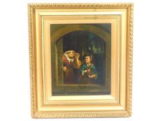 An 18th/19thC. Dutch school oil painting on metal panel, probably tin, image size 9.5in x 7.75in