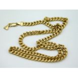 A 9ct gold chain detached from clasp link, 20in lo