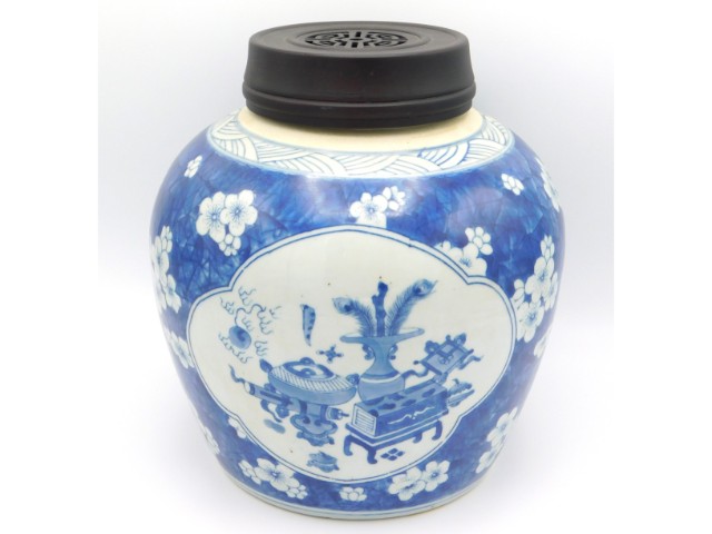 A large 20thC. Chinese porcelain ginger jar with c