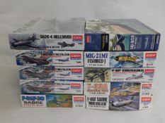 Ten boxed Academy 1/48 & 1/72 scale model aircraft