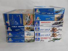 Ten boxed Italeri 1:48 & 1:72 scale model aircraft
